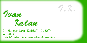 ivan kalan business card